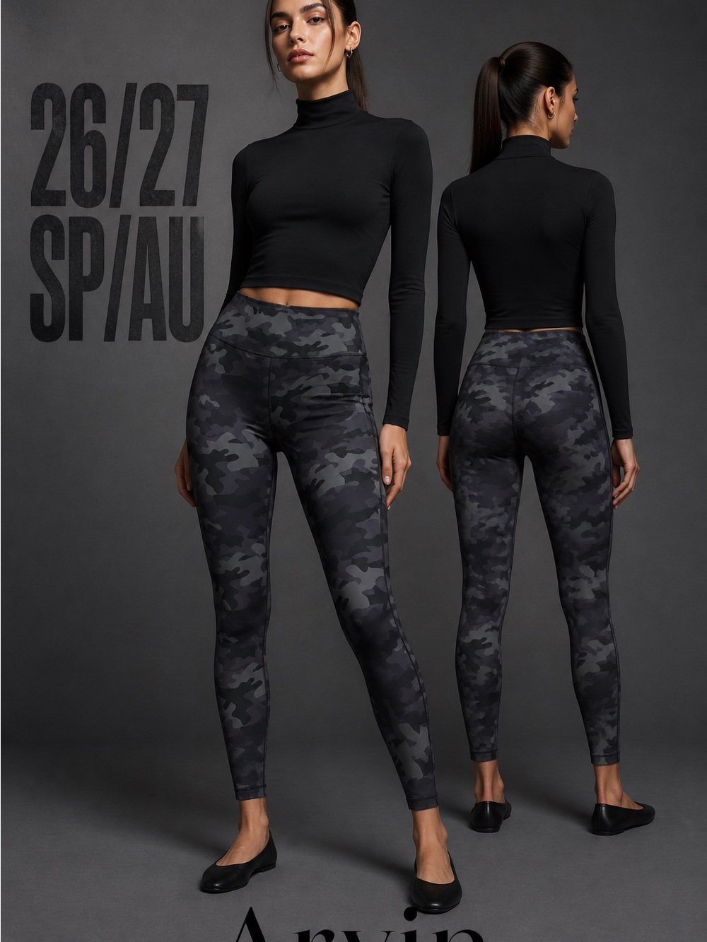 Lole High-Rise Camo Leggings - Black/Gray